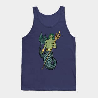 Young Merman with Trident Tank Top